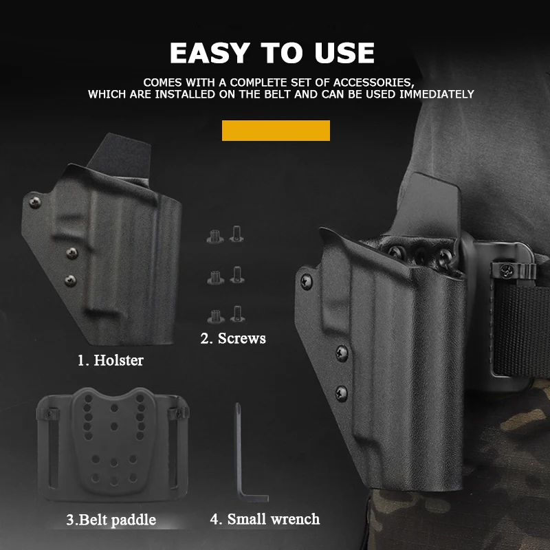 Тактическая кобура из кайдекса для Sig Sauer P226, для правшей, с быстросъемным креплением QLS на ремень, для страйкбола и охоты. (art.: 3920dcdcab67d) - 3920dcdcab67d
