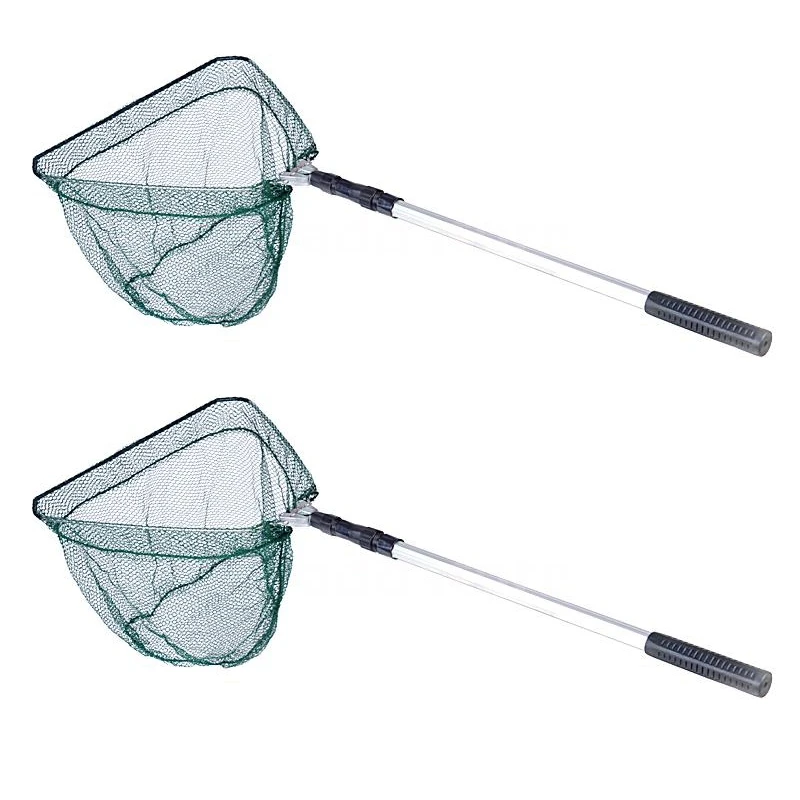 

2X Triangular Telescopic Folding Fishing Landing Net 3 Section Extending Handle