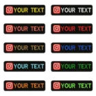 Логотип Instagram, 10x2,5 см, вышивка, индивидуальное название, значок в полоску, нашивки с утюгом или Velcros