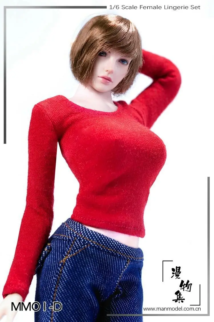 

Custom 1/6 Scale Long sleeve T-shirt Clothes For 12" Female Body Dolls