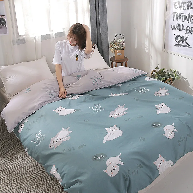 

Modern Cute Cat Printed Duvet Cover Cartoon Children Quilt Cover Twin Full Queen King Size Comforter Cover Bedclothes Bed Linen