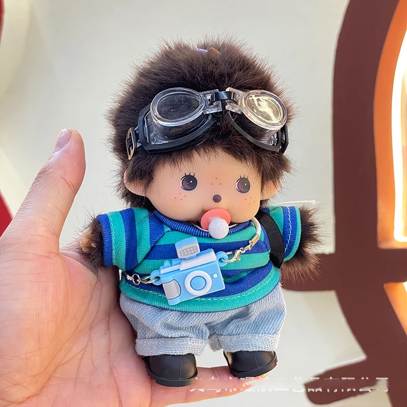 Фото Плюшевая фигурка Monchichi 15 см: кукла-повар в фартуке, брелок для ключей, подвеска для сумки, подарок №5