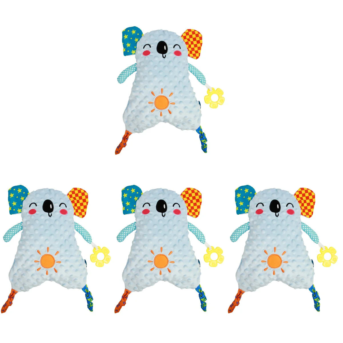 

4pcs Cartoon Soothing Towel Cartoon Animal Soother Towel for Toddler Newborn