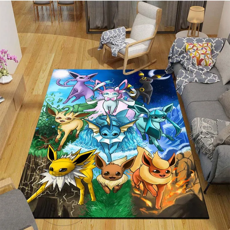 

BANDAI Pokemon Pikachu Hallway Carpet Washable Non-Slip Living Room Sofa Chairs Area Mat Kitchen Bedside Area Rugs