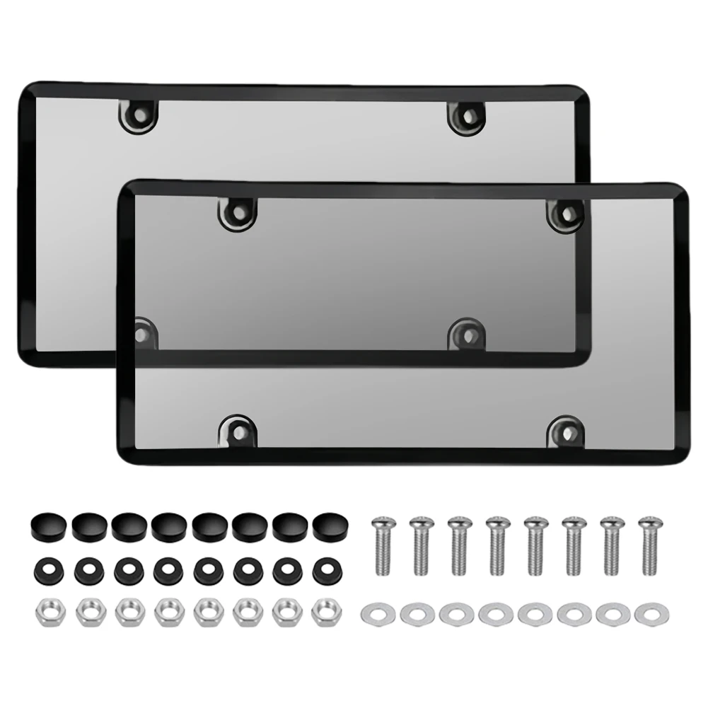2 шт. прозрачные плоские защитные крышки для номерного знака с винтами
