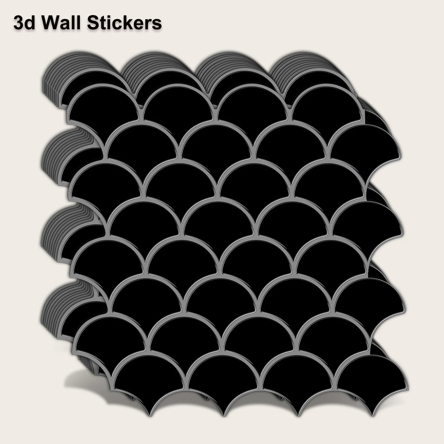 

3d Wall Tile Stickers Self-adhesive Waterproof Vinyl Wallpaper Fishscale Pattern Backsplash Wall Decor 30.5X30.5 cm