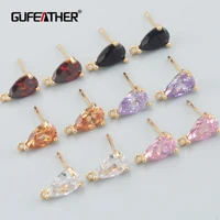 gufeather ma98jewelry accessoriesnickel free18k gold platedcopperzirconsjewelry making findingsdiy earrings10pcslot