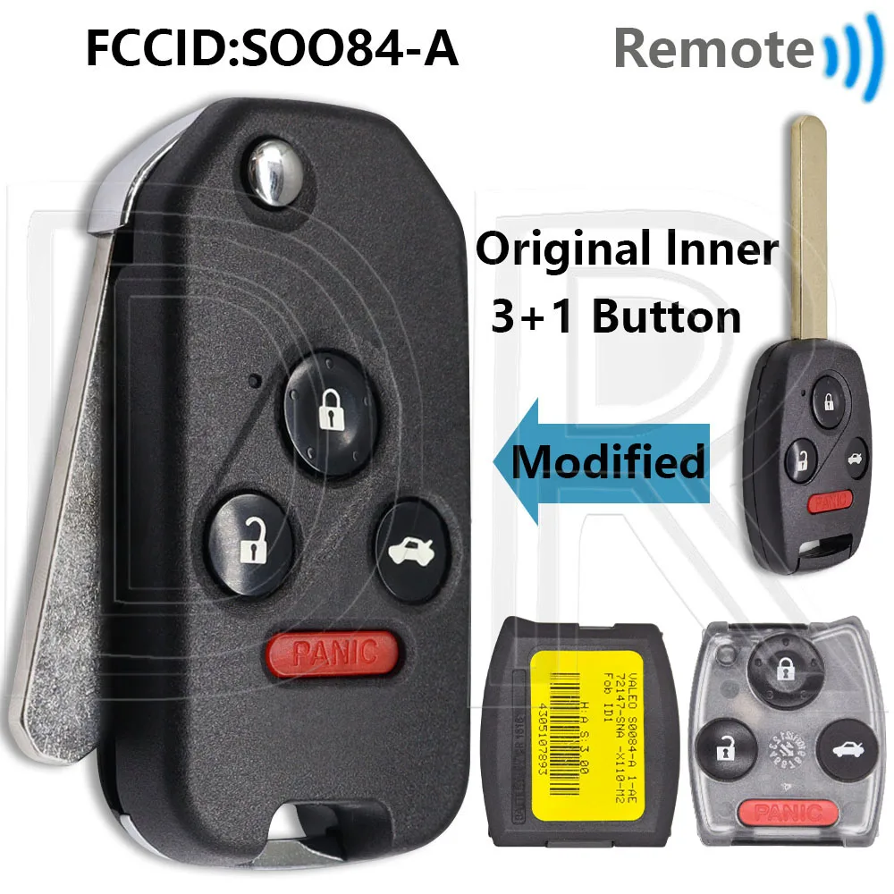 

Отличная оригинальная печатная плата S0084-A S0087-A 313,8/433,9 МГц, автомобильный ключ дистанционного управления для Honda Accord Civic EX SI CRV HRV Pilot Fit City