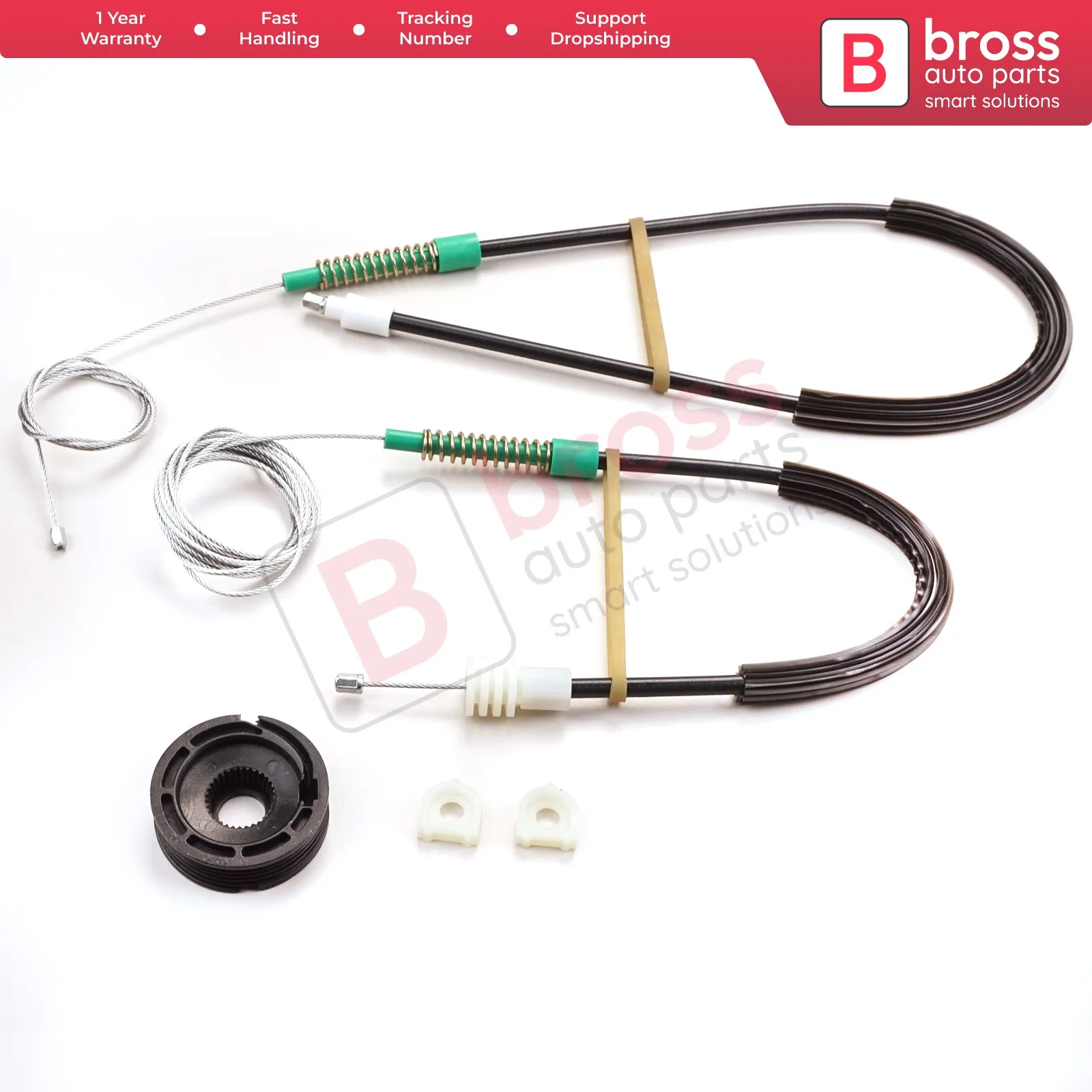 

Bross Auto Parts BWR1000 Electrical Power Window Regulator Repair Kit Front Left Door for Volvo C70 Coupe 1998-2002