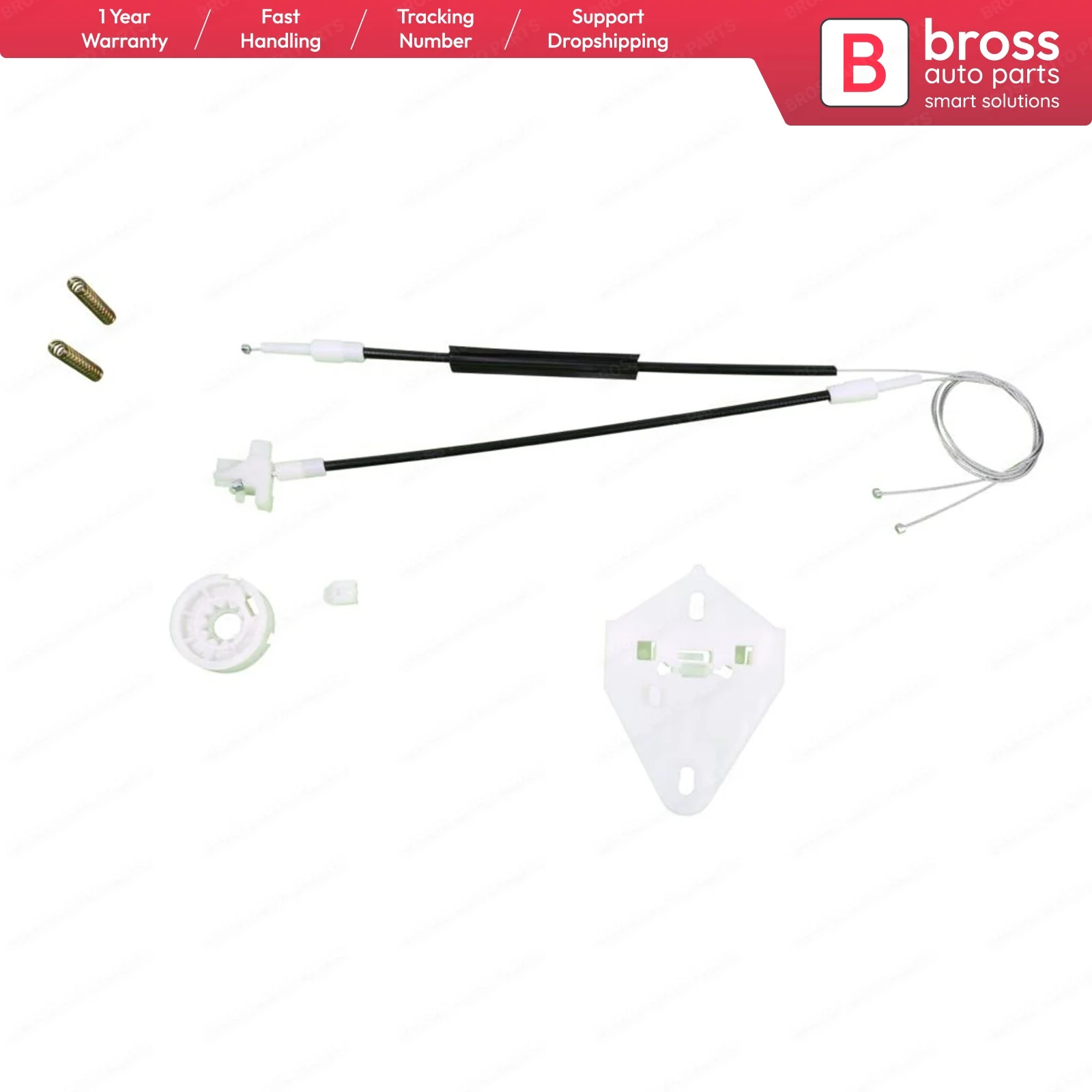 Bross Auto Parts BWR267 Electrical Power Window Regulator Repair Kit Rear Right Door for Renault Megane MK1 1996-2003 Top Store |