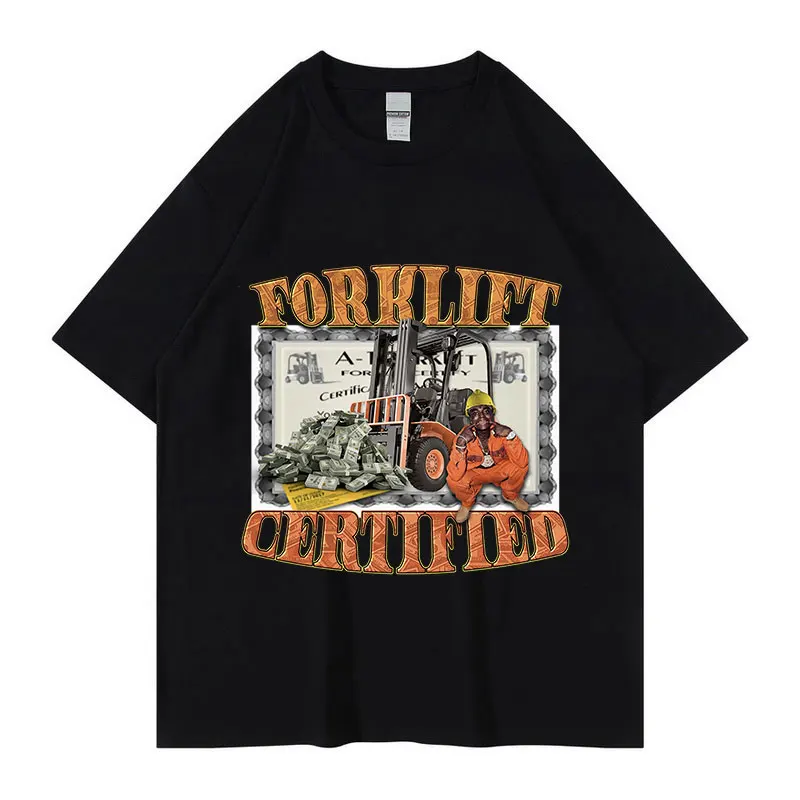 

Футболка мужская с коротким рукавом и круглым вырезом, сертифицированная забавная графическая тенниска в стиле ретро, модная майка оверсайз из хлопка, уличная одежда