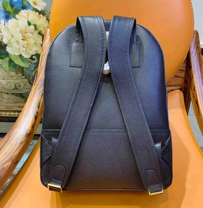 Fashion Backpack Black Genuine Leather Luxury Brand Classic Design Travel Bags Large Capacity Multifunction TB Female Bags