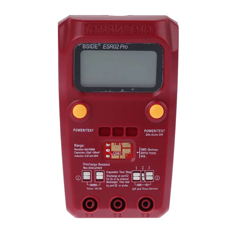 Цифровой тестер транзисторов ESR02 Pro индукторный конденсатор измеритель с