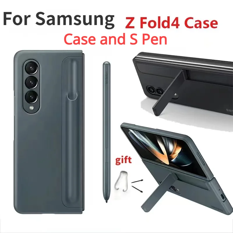 

Original Samsung Z Fold4 5G Silicone Standing Cover With S Pen Case For Galaxy Z Fold 4 Phone Cases, EF-OF93P stylus pen