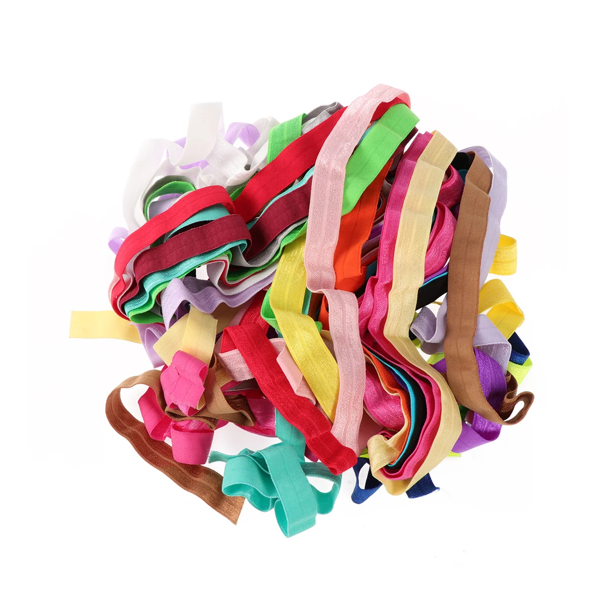 

15 Pcs Ribbons Crafts Knitting Elastic Band White Earrings Colored Knitted Headband Ponytail Ribbon Elastic Foldover