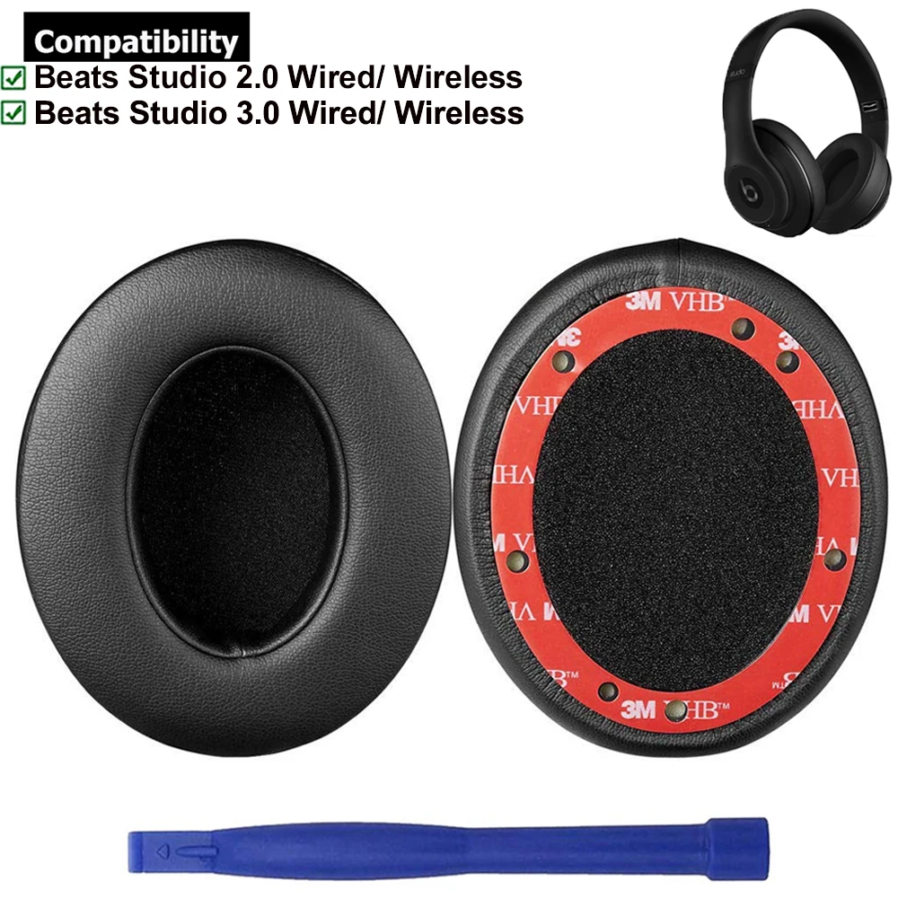 

1Pair Replacement Earpads Ear Cushions Pads Muffs for Beats Studio 2 3 2.0 3.0 Wireless B0501 Wired B0500 Over Ear Headphones