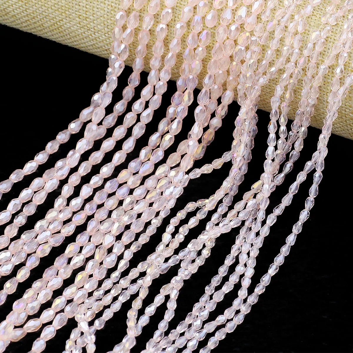 5/6 мм Розовый AB Цвет Teardrop Австрийский Кристалл Прямое Отверстие Груша Форма