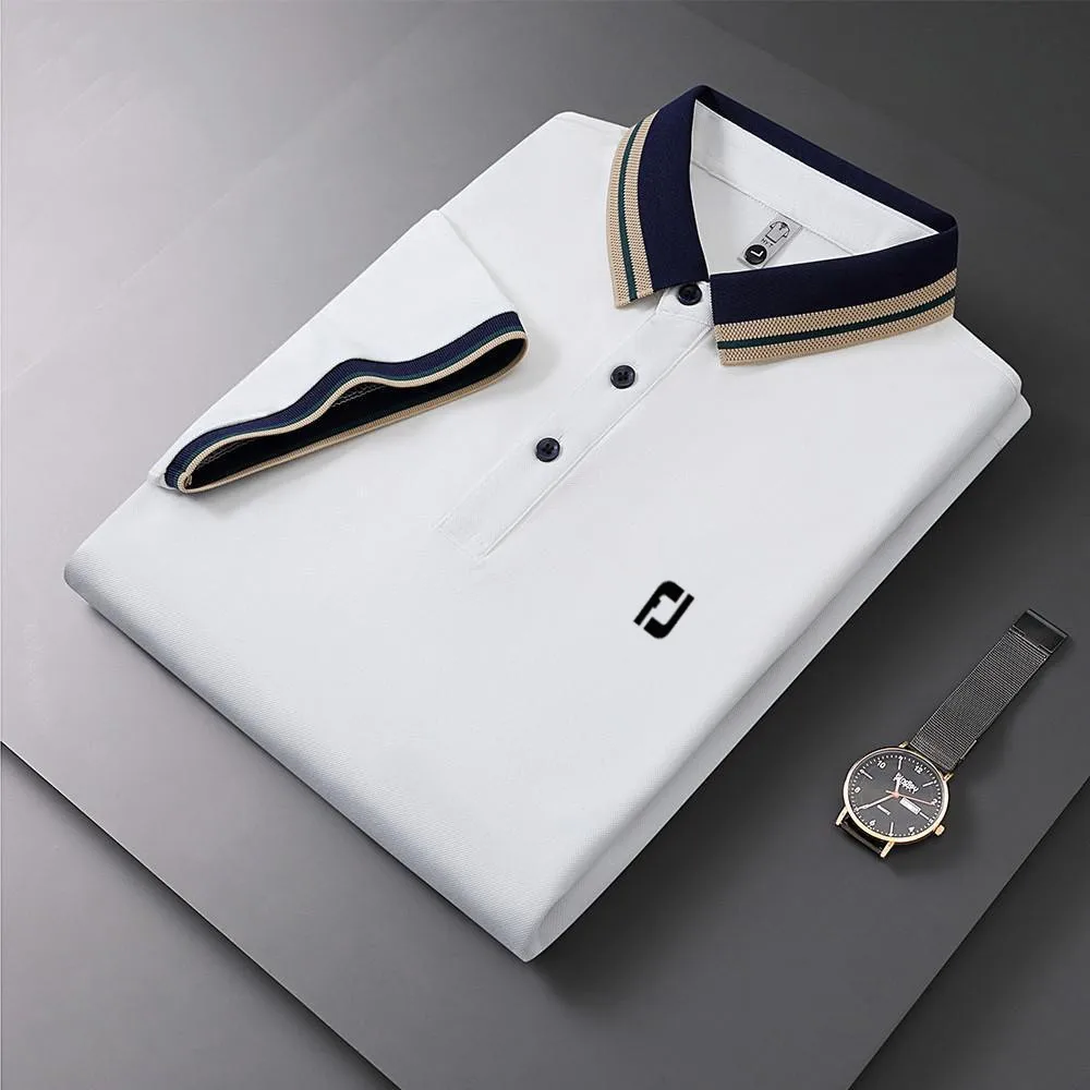 Golf clothing men's new polo shirt Korean fashion short sleeved T-shirt Golf men's casual business polo shirt button neck top