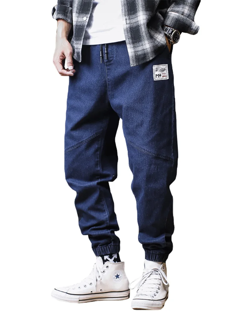 2023 Spring Autumn Plus Size Jeans Men Loose Joggers Streetwear Harem Jeans Cargo Pants Ankle-Length Denim Trousers