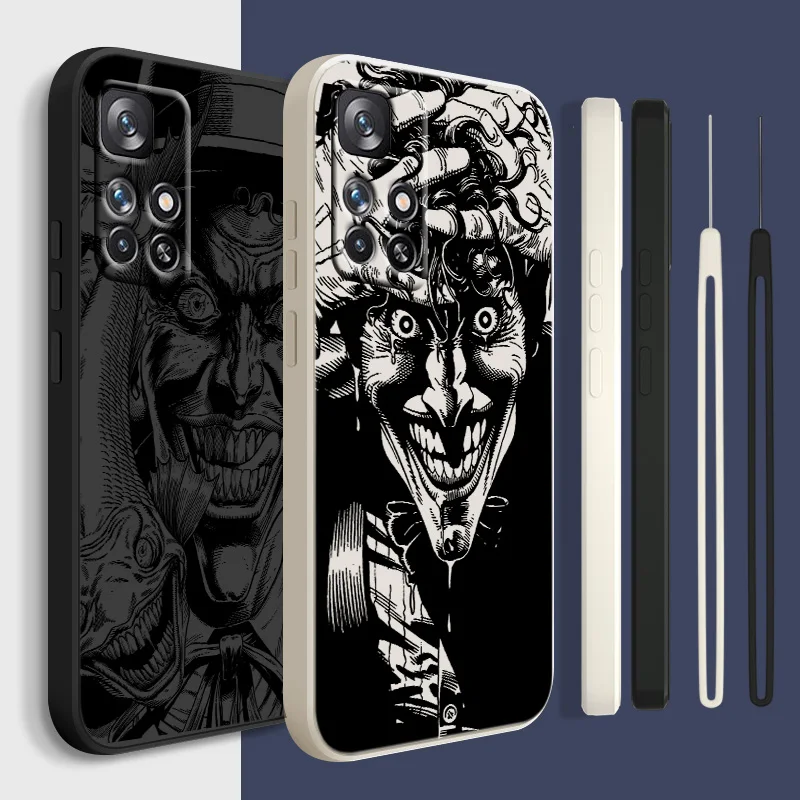 

Dark Knight Horrifying Joker For Redmi K50 K40 K30 K20 10C X 9C T AT A 8A 7A Gaming Pro Plus Liquid Rope Silicone Phone Case