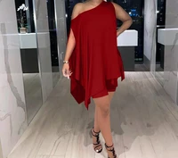 elegant slash shoulder 2 piece sexy outfits sleeveless loose lounge streetwear shoulder slope t shirt tops and shorts suit set