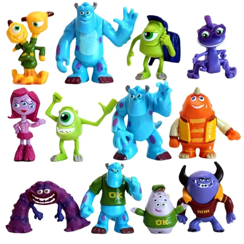 

12 PCS CUTE VERSION Monsters University PVC Action Figures Dolls For Children Birthday Gift Cake Decorated Toy