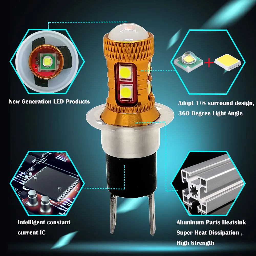 10 шт. H3C светодиодный 9SMD 3030 супер яркий белый 6500K автомобильная противотуманная