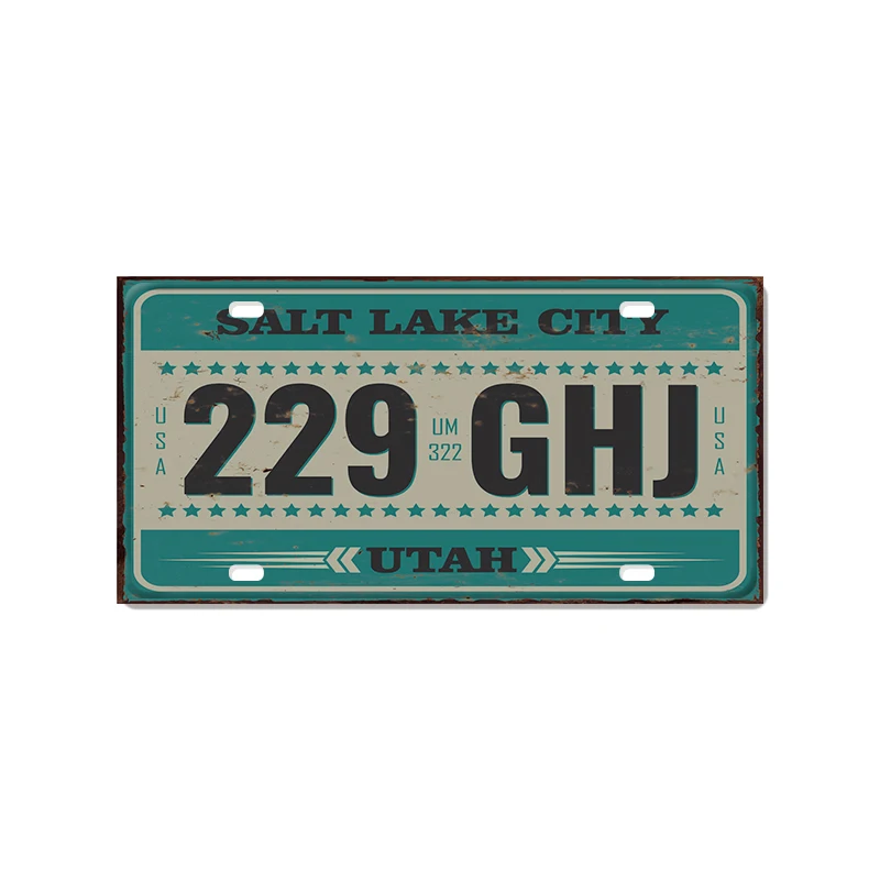 

Utah License Plate Aluminum Novelty Car Decor License Plates 12"x6" Front of Car Decorative Retro Rusty vintage