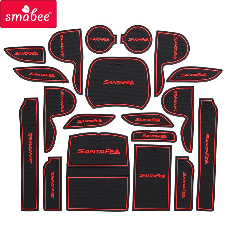 

Противоскользящий коврик Smabee со слотом для ворот для Hyundai Santa Fe 2013 - 2018 DM Maxcruz Grand аксессуары SantaFe, подставка для чашки, накладка с пазами для двери