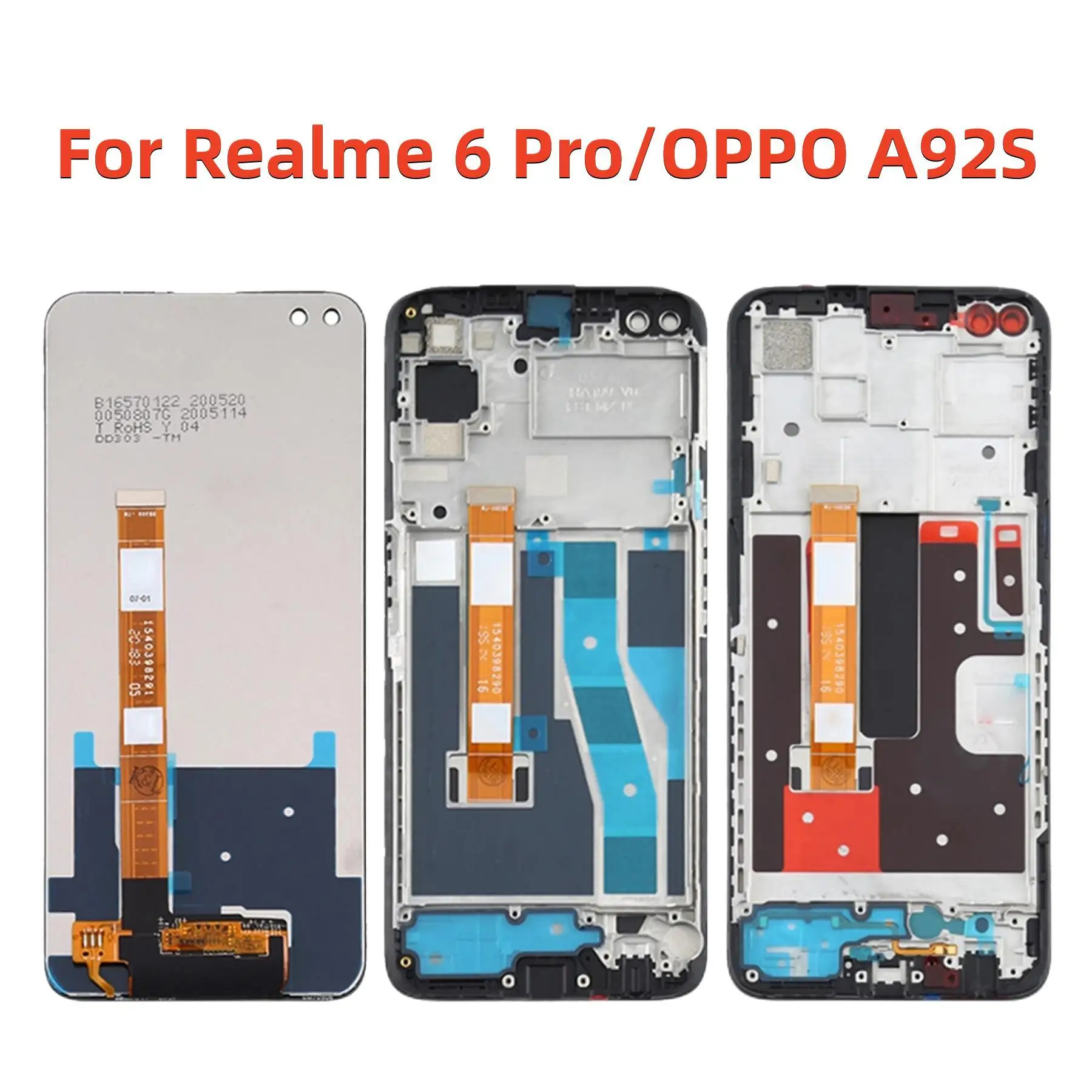 Оригинальный ЖК-дисплей для Realme 6 Pro RMX2061 RMX2063, дисплей для OPPO A92S PDKM00, Замена ЖК-дисплея