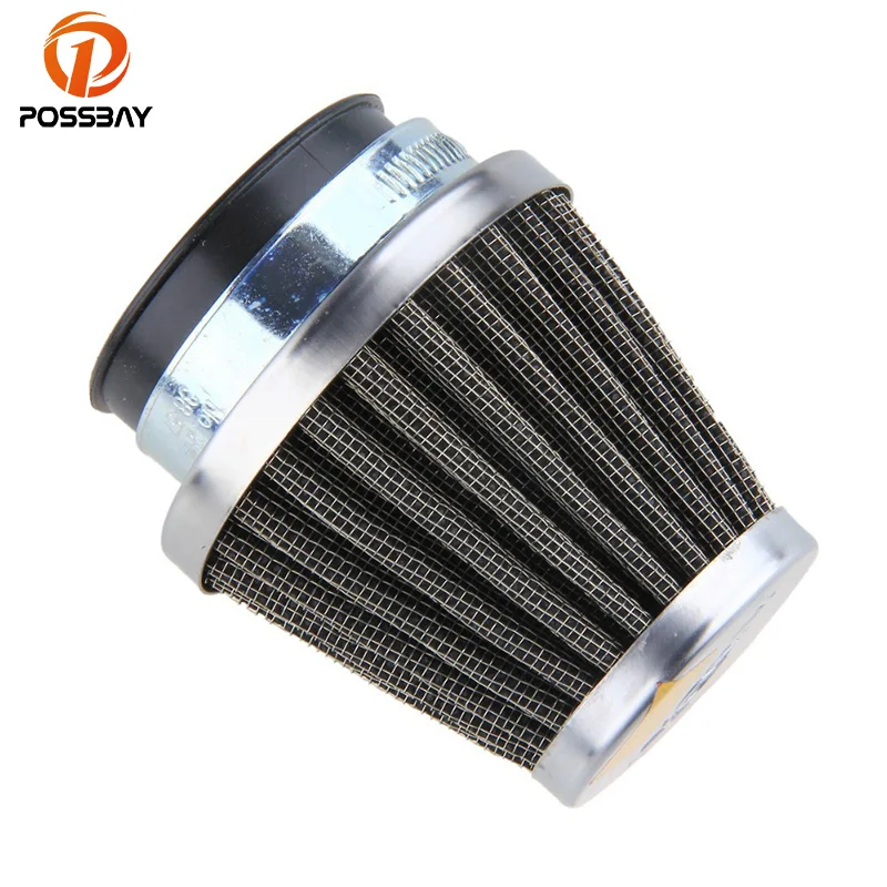 

POSSBAY 46mm Dirt Bike Go-Karts Motorcycle Air Filter Cleaner Replacement Clamp-on Rubber Pipe Metal Shell New Refit