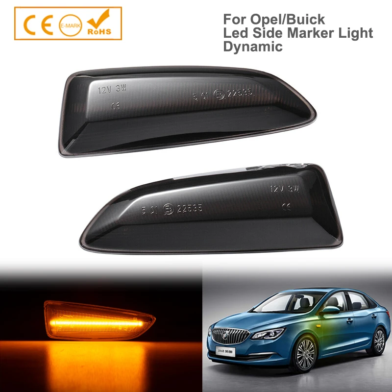 

2pcs Dynamic Indicator LED Repeater Side Light For OPEL VAUXHALL Astra J Zafira YT OEM#: 13491089