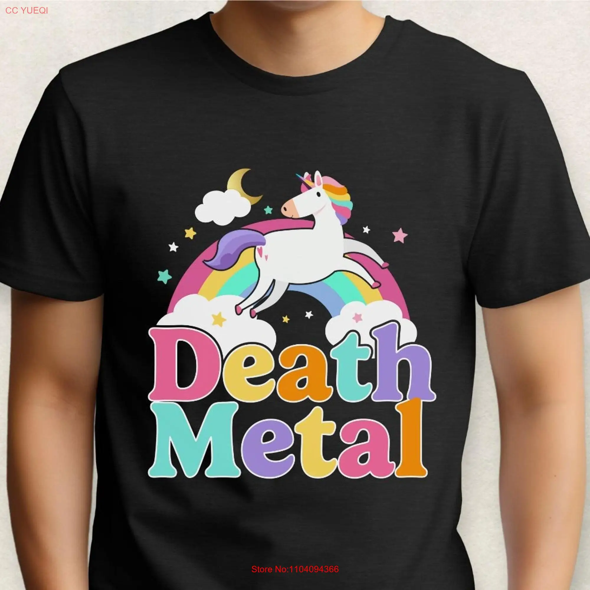 Тяжелая Футболка Death Metal с единорогом забавная музыкальная футболка для мужа