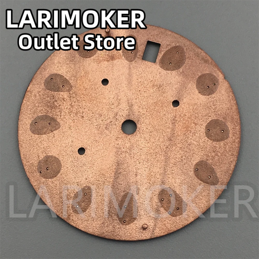 LARIMOKER 31 5 мм черный циферблат с розовым краем подходит для механизма VK63 VK64