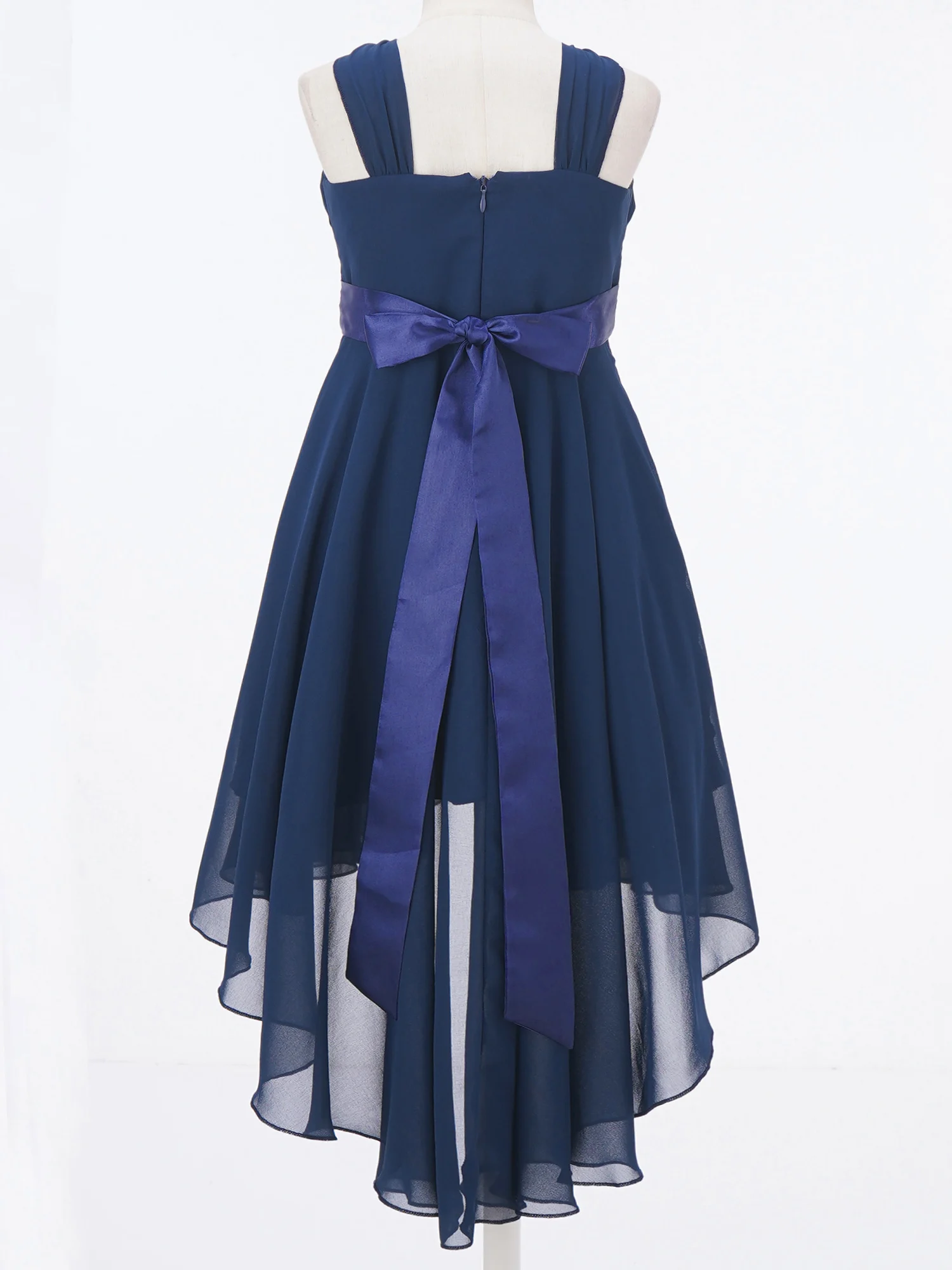 Kids Girls Chiffon Party Dress Sleeveless Shiny Beaded Flower Girls Dresses Elegant Evening Wedding Birthday Party Prom Dress