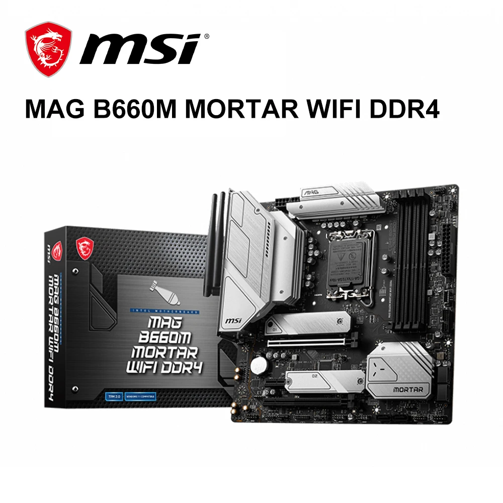 

MSI New MAG B660M Строительная строка материнская плата с WIFI DDR4 Intel B660 4800 + MHz 128G USB 3,2 SATA M.2 поддержка 12 gen LGA 1700 Micro-ATX CPU