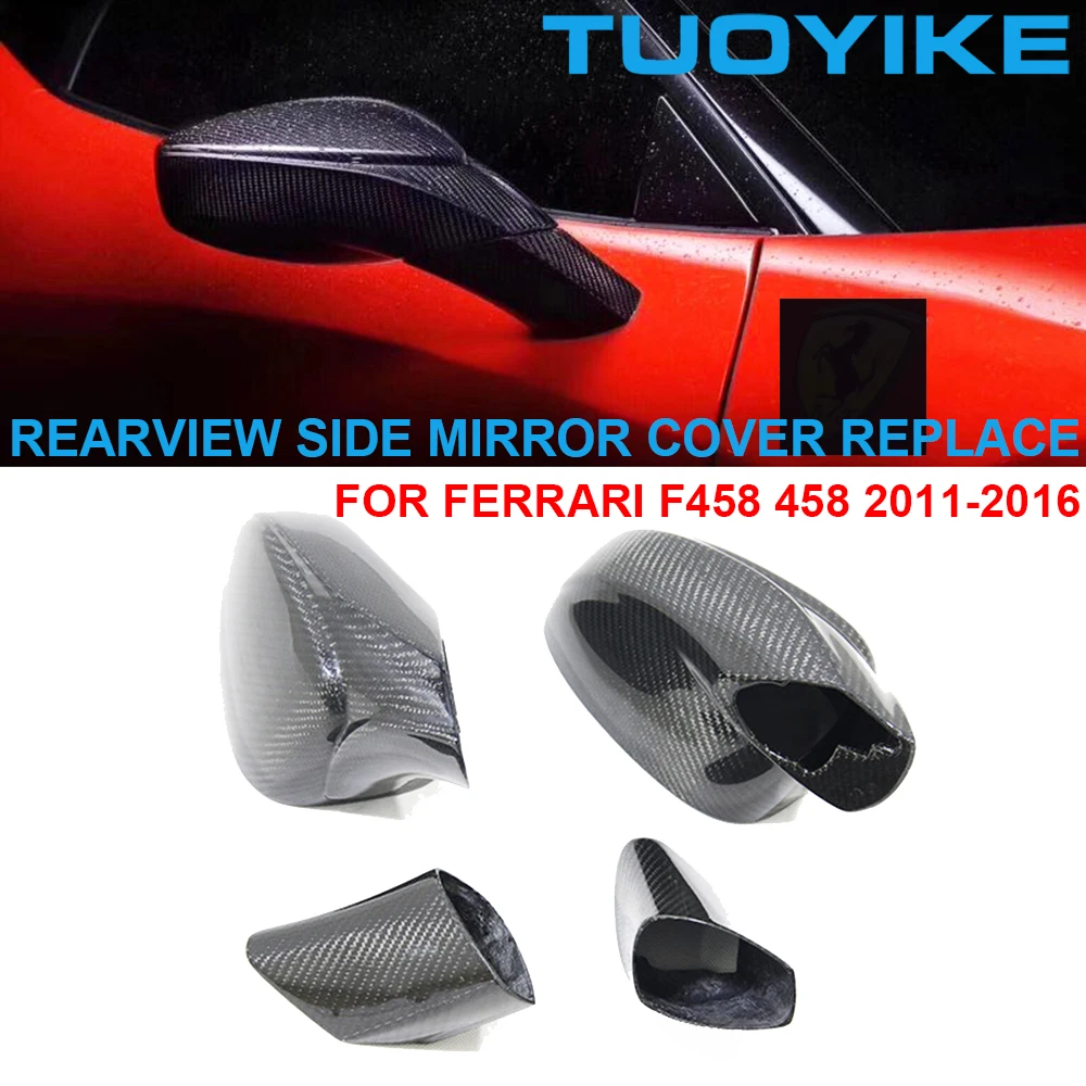 

Чехол для бокового зеркала заднего вида из натурального сухого углеродного волокна, 2 шт., отделка, полный комплект отделки корпуса для Ferrari 458 F458 2011-2016