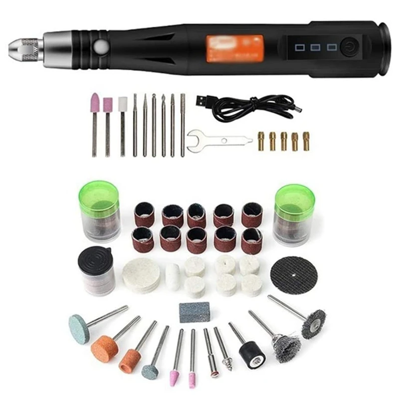 

TOP 105 PCS 30W Corded Rotary Power Tool Kit Mini 3 Speeds Adjust Grinding Machine Lightweight Nail Drill USB Engraving Pen