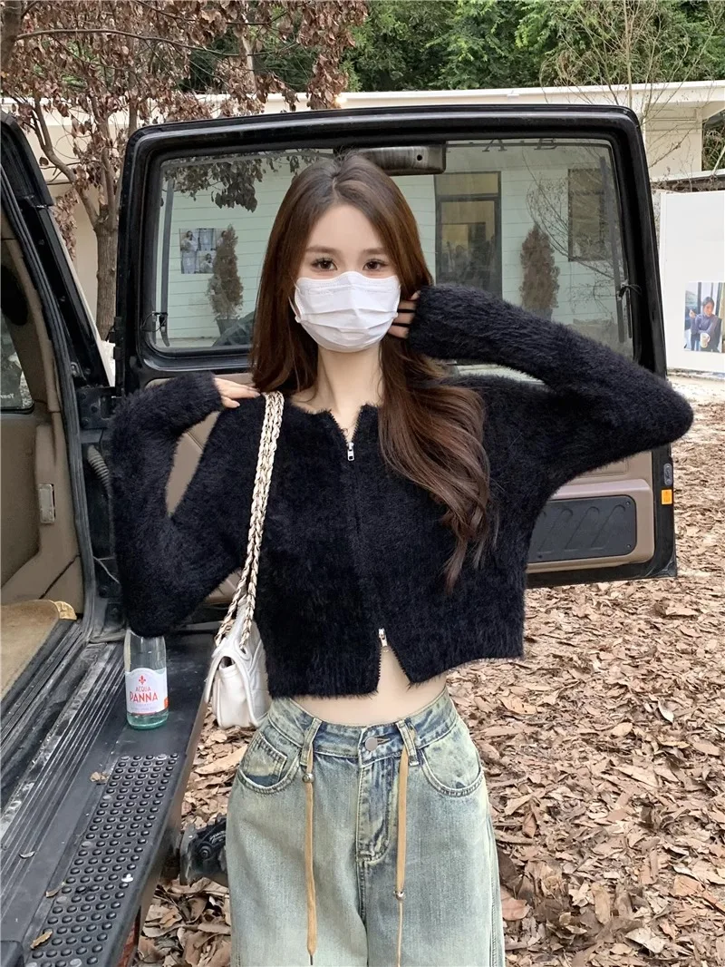 Норковый бархатный белый свитер Верхняя одежда Женский осенне-зимний дизайн Sense