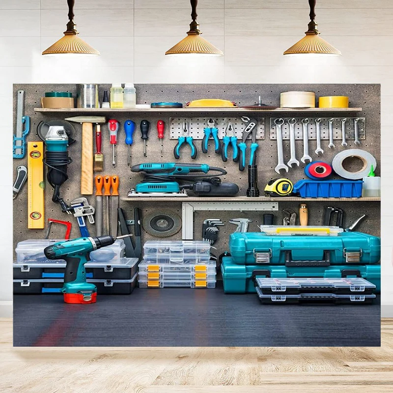 

Repair Maintenance Shop Maintenance Tools Repair Toolbox Photography Backdrop Birthday Party Decor Banner