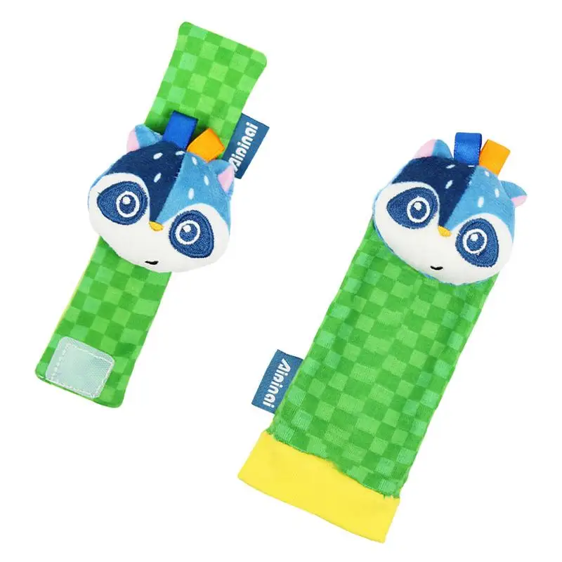 

Детские погремушки, игрушки, 2 шт., погремушки с ремешком в виде животных, сенсорные игрушки, носки, погремушки с ремешком, мягкие Обучающие и...