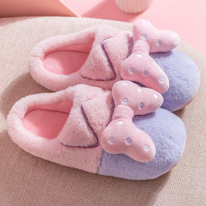 2023 NewToast Winter Women Slippers Bread Shoes Outside Indoor Home Shoes Men PU Warm Plush Dual Purpose EVA Thick Sole Non-slip
