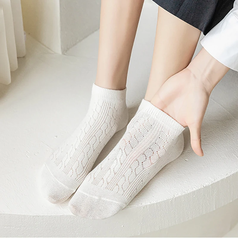 Женские летние сетчатые ажурные домашние низкие носки до щиколотки для девочек