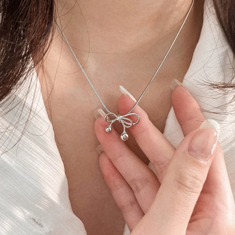 Сладкий бант кулон ожерелье ювелирный подарок для женщин узел бабочки Neckneces