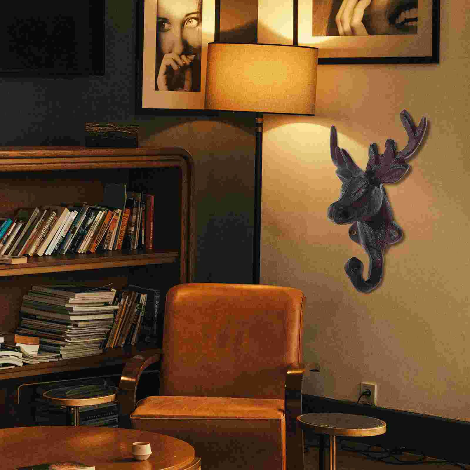 

Wall Antler Key Holder Mounted Coat Hook Creative Antlers Hooks Deer Rack Reindeer Decor