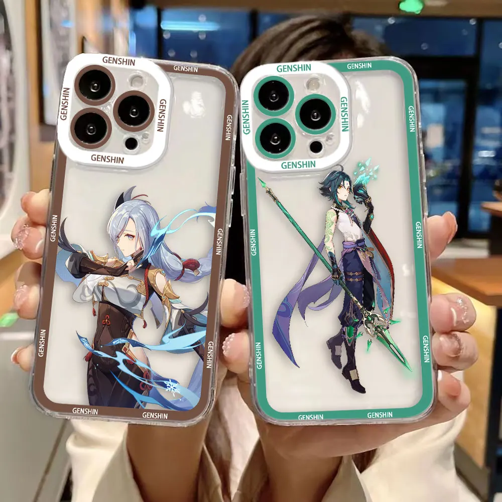 Чехол для игры G-Genshin Impact Girl прозрачный фоточехол с ангельскими глазами REALME 5 6 7 7I 8