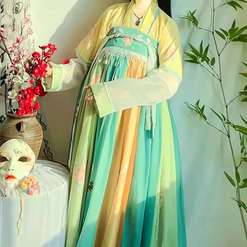 Китайское платье Hanfu Yongyexinghe LingMiaoMiao yushuxin Женский костюм с вышивкой и принтом Ru