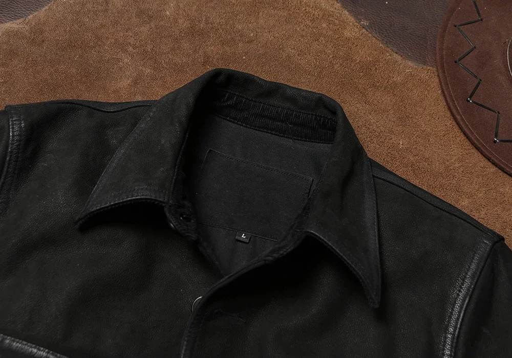 Кожаная куртка старого дроворуба в стиле ретро. Кожаное пальто Detroit Leather Tooling с