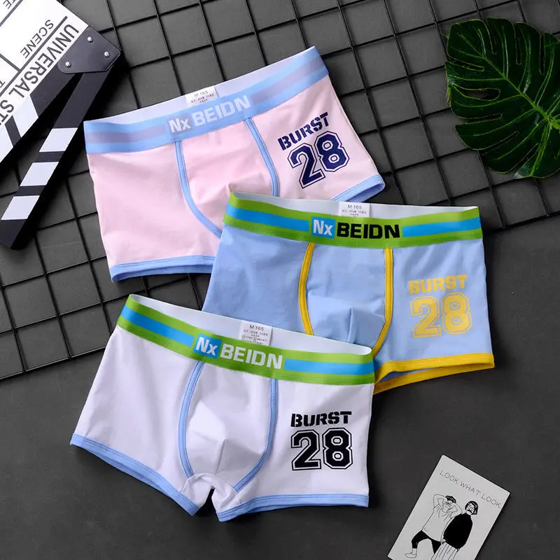 Personalized printing youth men's underwear adult flat corner trend summer breathable four corner trouser head
