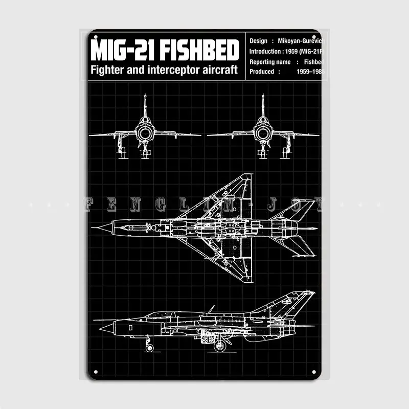 

Металлический плакат с надписью «Mig 21»